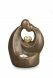 Kaarshouder mini urn 'Verlichte troost' met hartje | brons- en zilverkleurig