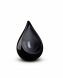 Traandruppelvormige mini urn 'Celest' grijs-zwart
