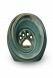 Dierenurn met pootafdruk en kaarshouder Oily Green Melange - SALE