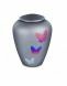 Glazen urn met vlinders grafietgrijs - symbool van transformatie en vrijheid