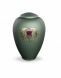 Glazen urn met distel matgroen - symbool van kracht en bescherming
