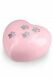 Dierenurn hart roze met pootafdrukken in versch. afmetingen
