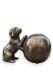 Bronzen mini urn met hondje