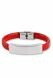 Gevlochten lederen as-armband rood