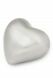 Hartvormige mini urn zilver mat