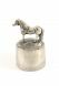 Paard staand urn zilvertin