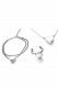 Assieradenset van edelstaal met hartje - armband, ring & ketting