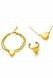 Assieradenset van edelstaal met hartje - goudkleurige armband, ring & ketting
