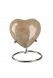 Beige mini urn hart 'Elegance' met natuursteenlook (incl. voetje)