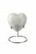 Wit-grijze mini urn hart 'Elegance' met natuursteenlook (incl. voetje)