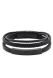 Leren as-armband zwart met drie banden