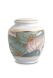 Mini urn van porselein 'Classica' | gekleurde bladen met goudkleurige boorden