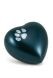 Dierenurn hart met pootafdruk blauw