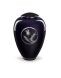 Glazen urn met distel donkerblauw - symbool van kracht en bescherming