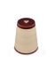 Handgemaakte mini urn 'Koniko' met hartje Bordeaux rood