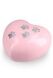 Dierenurn hart roze met pootafdrukken in versch. afmetingen