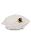 Keramische mini urn wit blad met goudkleurig hart