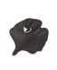 Keramische mini urn zwarte schelp met zilverkleurig hart