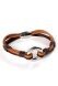 Lederen as-armband zwart-bruin 19 cm