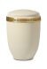 Matte stalen urn wit met band