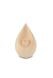 Mini traandruppel urn met hart van onbehandeld grenenhout
