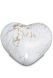 Halfstaande hart urn - Carrara marmer met goudkleurige aders - Love Collectie