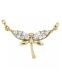 Symboolketting 'Libelle' 14 karaat geelgoud met zirkonia