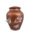 Glazen urn met vlinders roestbruin