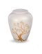 Glazen urn met Levensboom wit - symbool van verbondenheid