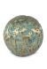 Bronzen mini urn groene bol met goudkleurig motief
