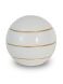 Glasfiber urn 'Atlas' wit met goudkleurige lijnen