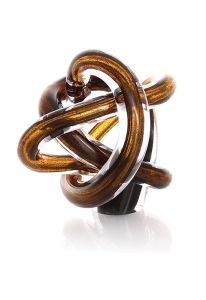 As-ornament mini urn van kristalglas | bruin avanturijn