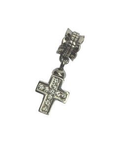 Asbedel 'Kruisje' met zirconia steentjes - 925 zilver