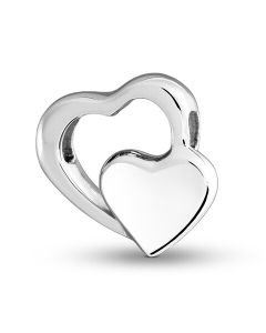 Ashanger twee verbonden harten - 925 Sterling zilver