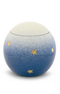 Handgemaakte baby urn 'Sterretjes' donkerblauw