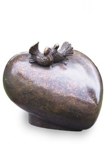 Bronzen urn 'Love birds' voor buiten 