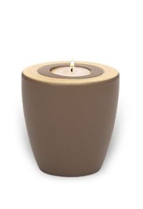 Kaarshouder mini urn 'Luna' Teak gold