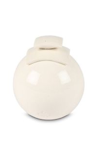 Kleine urn porselein 'Siena' wit