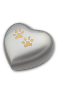 Dierenurn hartje met twee pootafdrukken | small