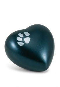 Dierenurn hart met pootafdruk blauw