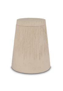 Dierenurn met pootafdrukken 'Koniko ihnos' white slip