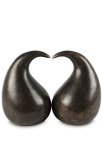 Bronzen duo urn 'Affectie' 