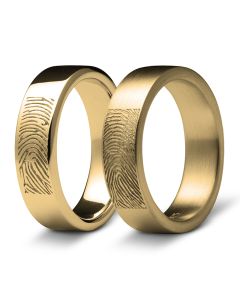 Gouden ring met vingerafdruk