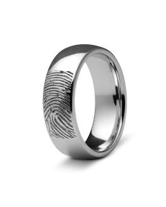 Zilveren ring met vingerafdruk