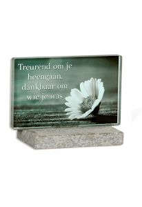 Gedenksteen met glasplaat voor kleur of zwart-wit foto