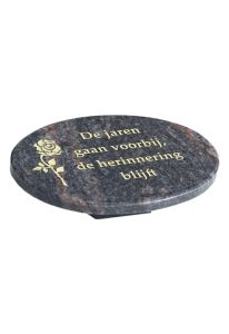 Gedenksteen ovaal met roos