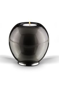 Kristal glazen kaarshouder mini urn grijs