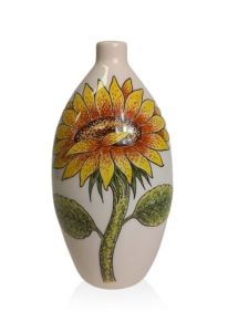 Handbeschilderde mini urn 'Zonnebloemen'