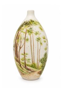 Handbeschilderde mini urn 'Boslandschap'