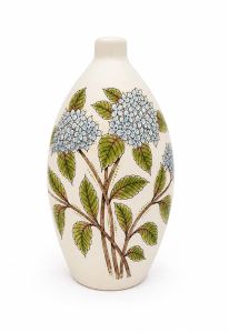 Handbeschilderde mini urn 'Hortensia' blauw